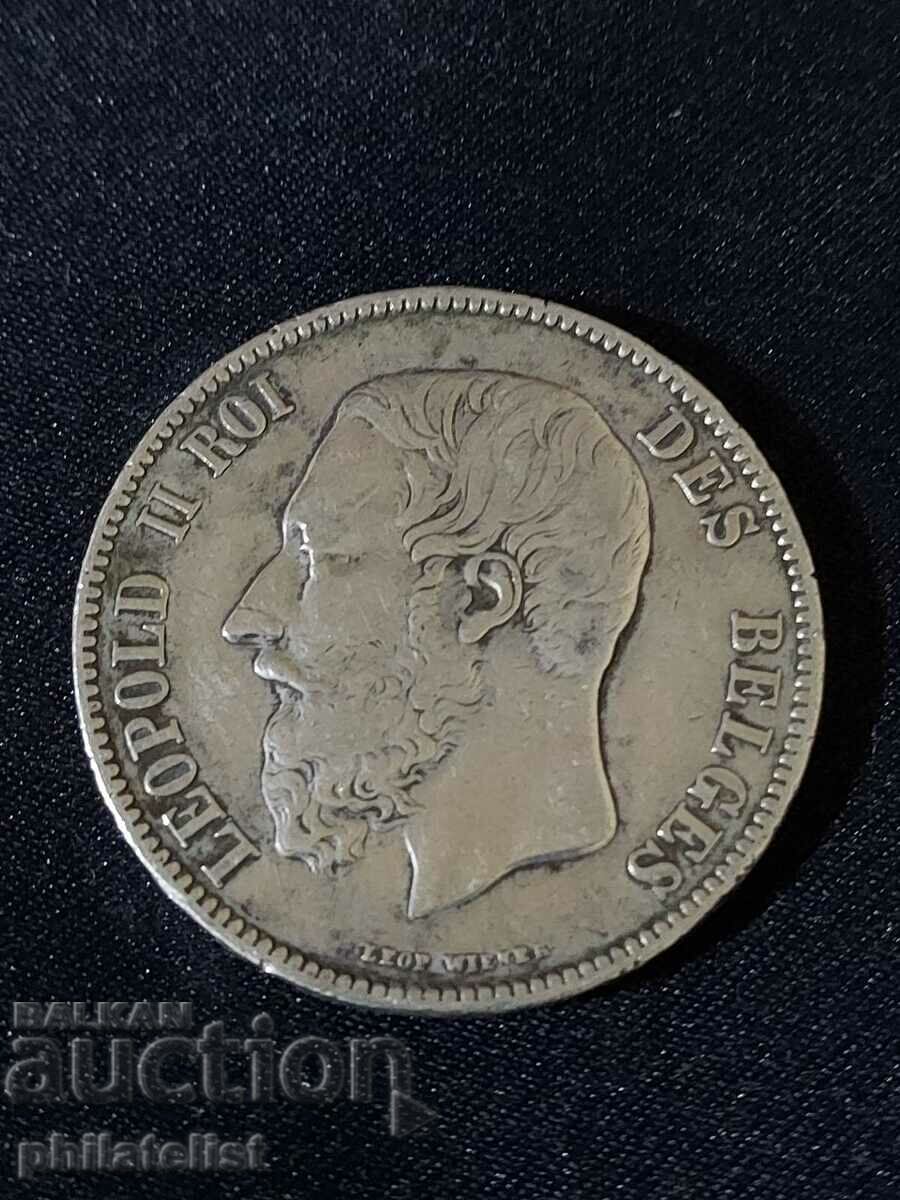 Belgium 1872 - 5 Francs - Silver Coin #2