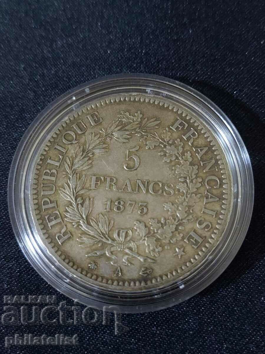 Franța 1873 A - 5 Franci - Monedă de argint #2