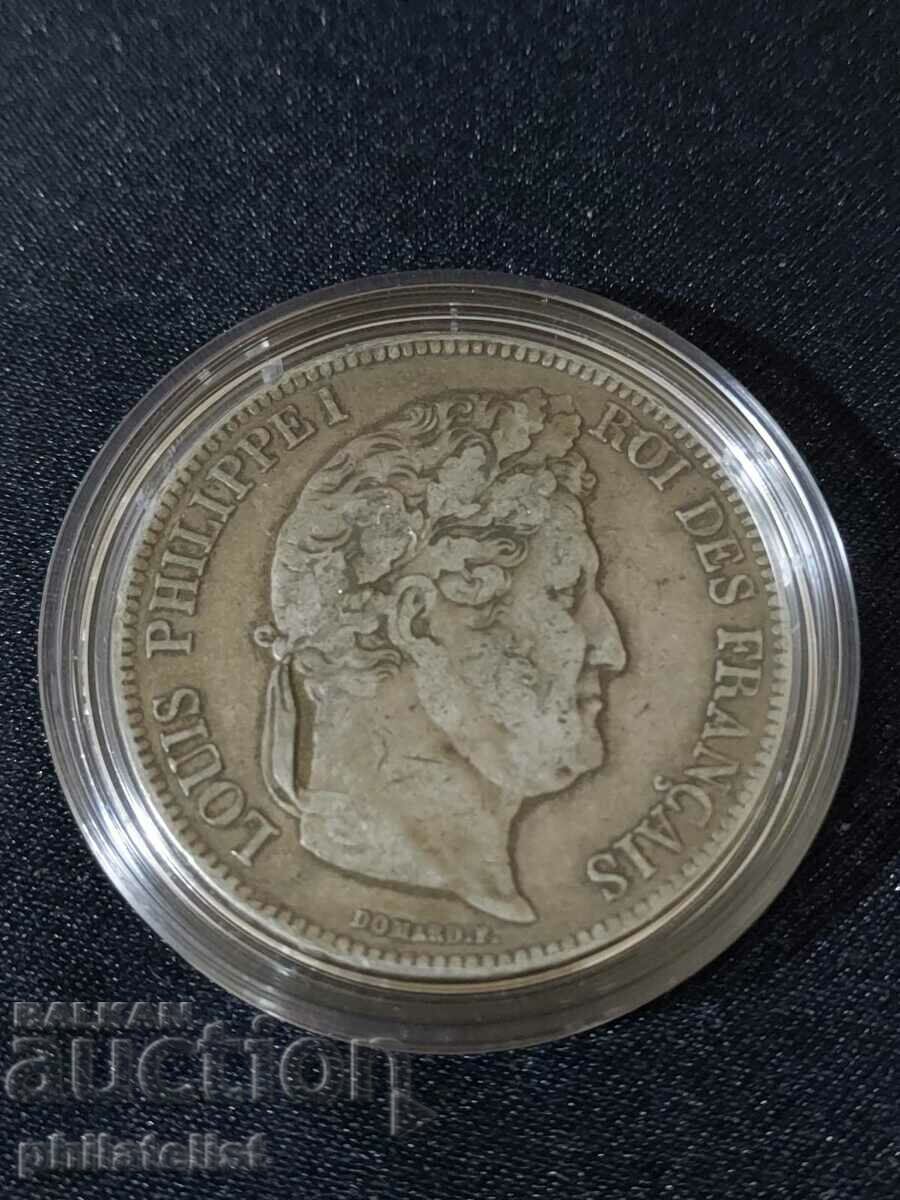 France 1833 A - 5 Francs - Silver Coin