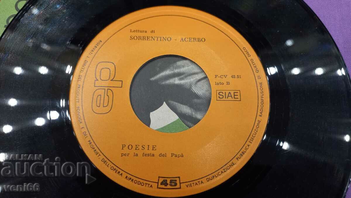 Auction Gramophone record small format Per Papa Auction Gramophone record small format Per Papa