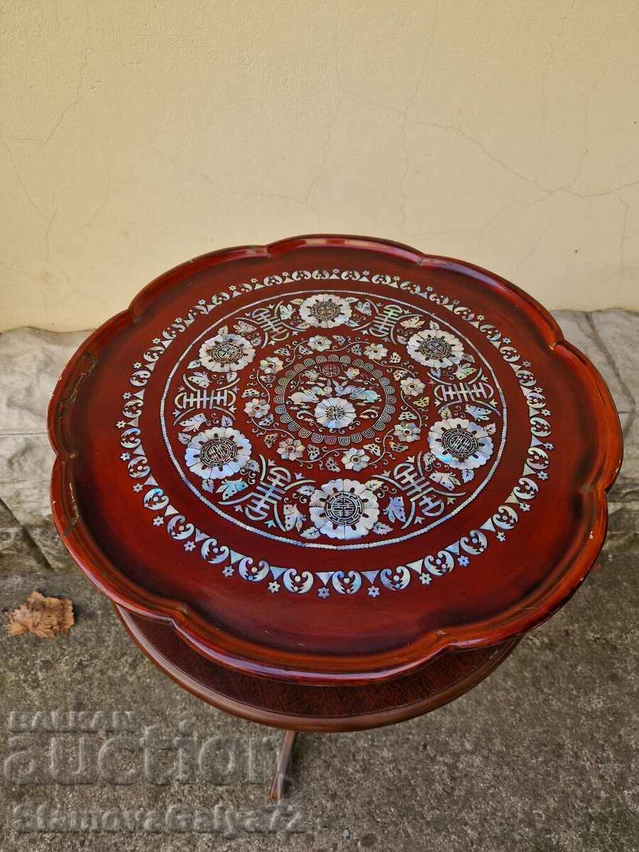 Antique Korean mother-of-pearl inlaid side table