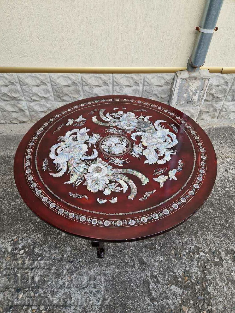 Korean antique collectible mother of pearl table Korean antique collectible mother of pearl table