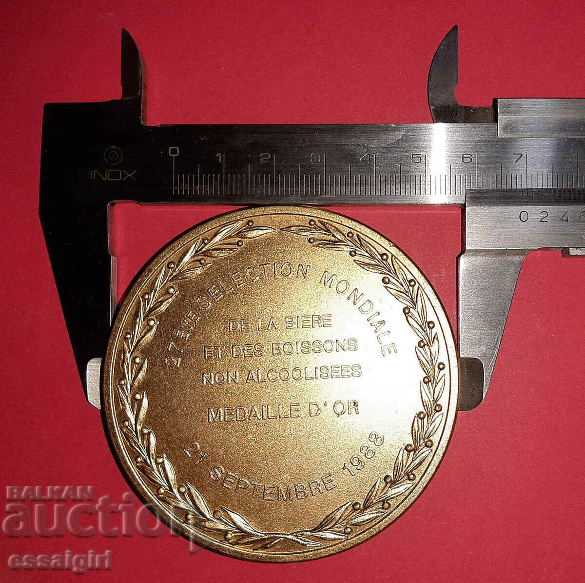 GOLD MEDAL FOR ASTICA-HASKOVO BEER FROM THE 1988 ATHENS EXHIBITION