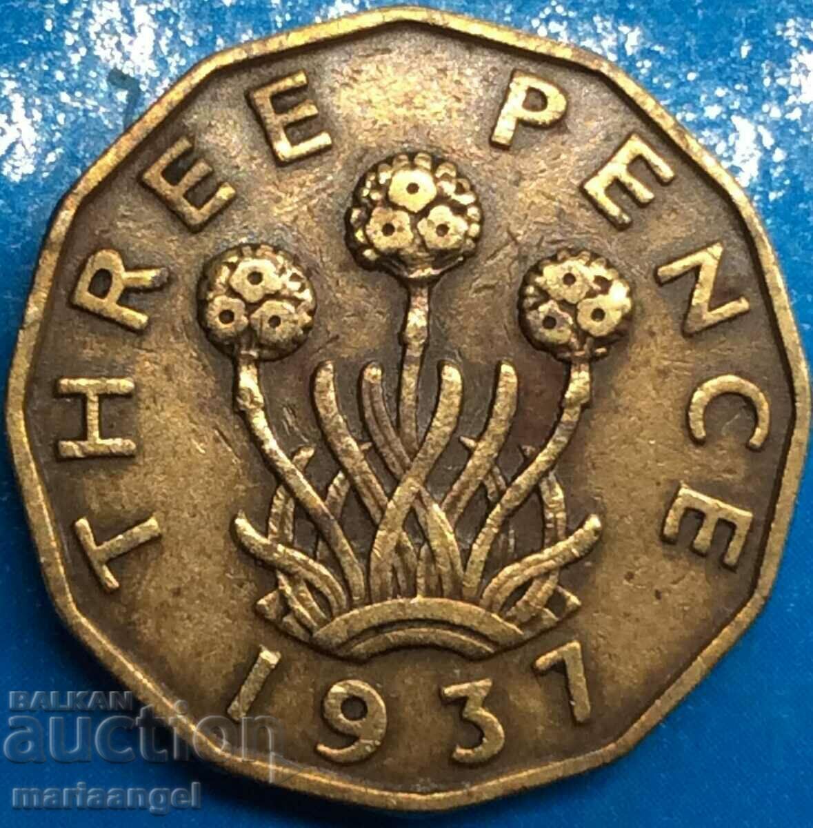 Great Britain 3 pence 1937 Georg brass