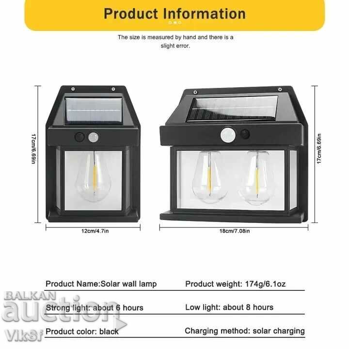 Delivery of Double solar wall lamp Solar with sensor and 3 modes