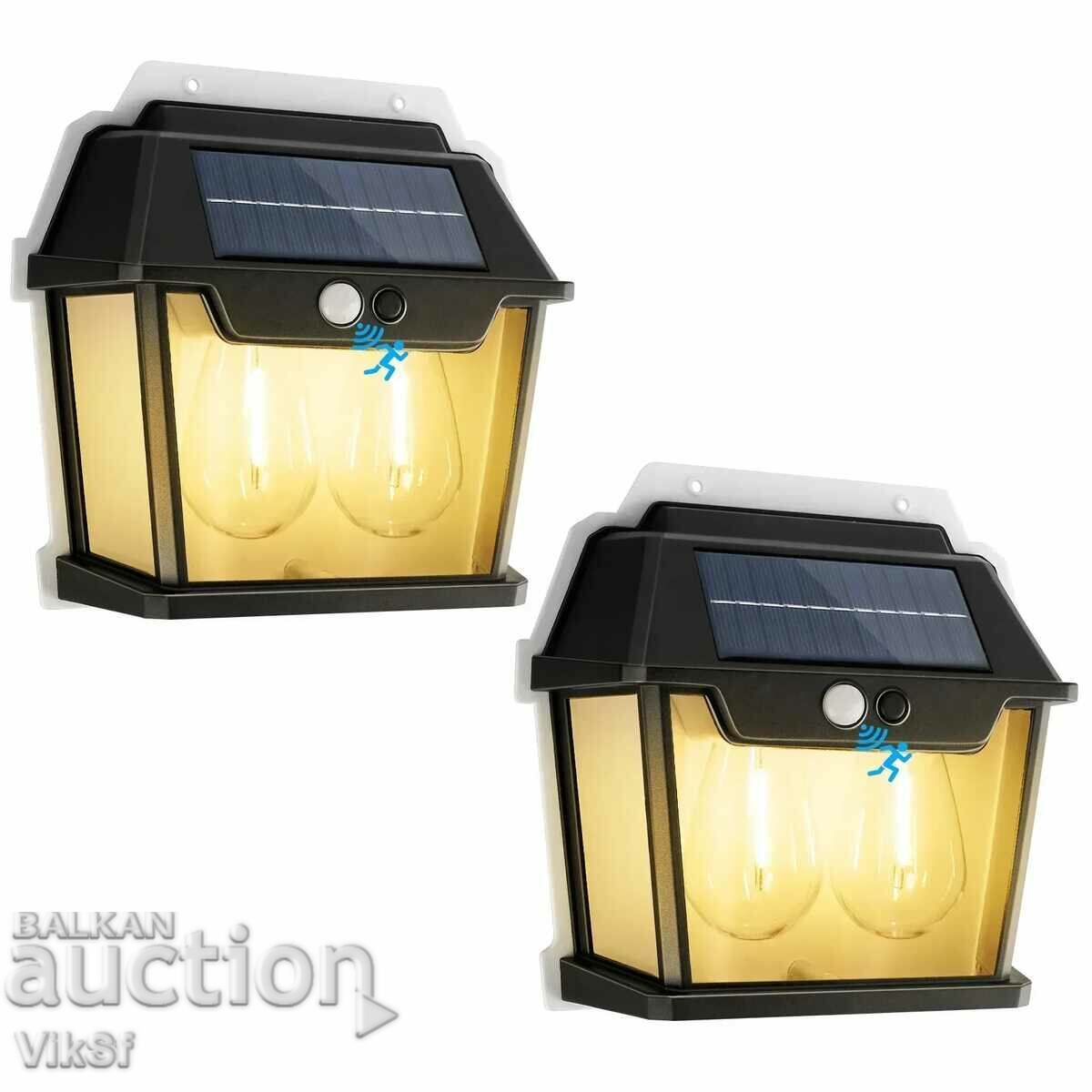 Double solar wall lamp Solar with sensor and 3 modes