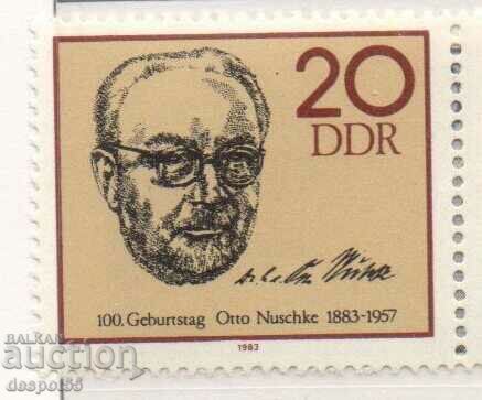 1983. GDR. 100 years since the birth of Otto Nuschke.