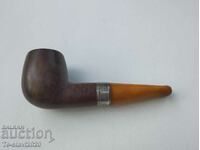 Old French pipe - amber, silver