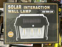 Triple solar wall lamp Solar with sensor and 3 modes