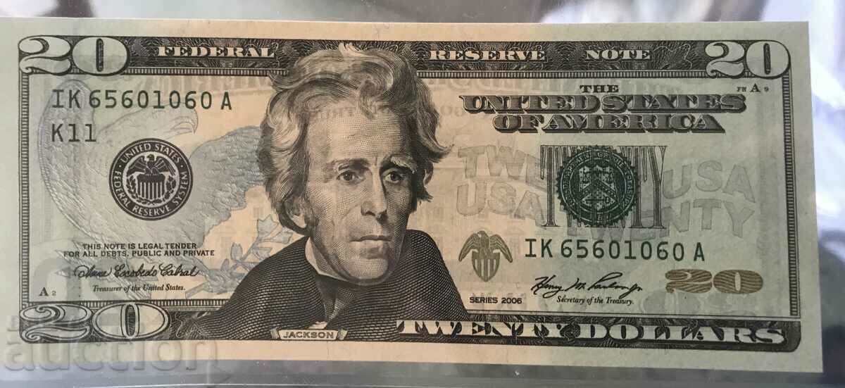 USA America $20 2006 Jackson Dallas Texas UNC