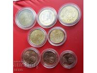 France-lot 8 euro coins 2001