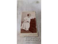 Photo Little girl in a white dress Cardboard