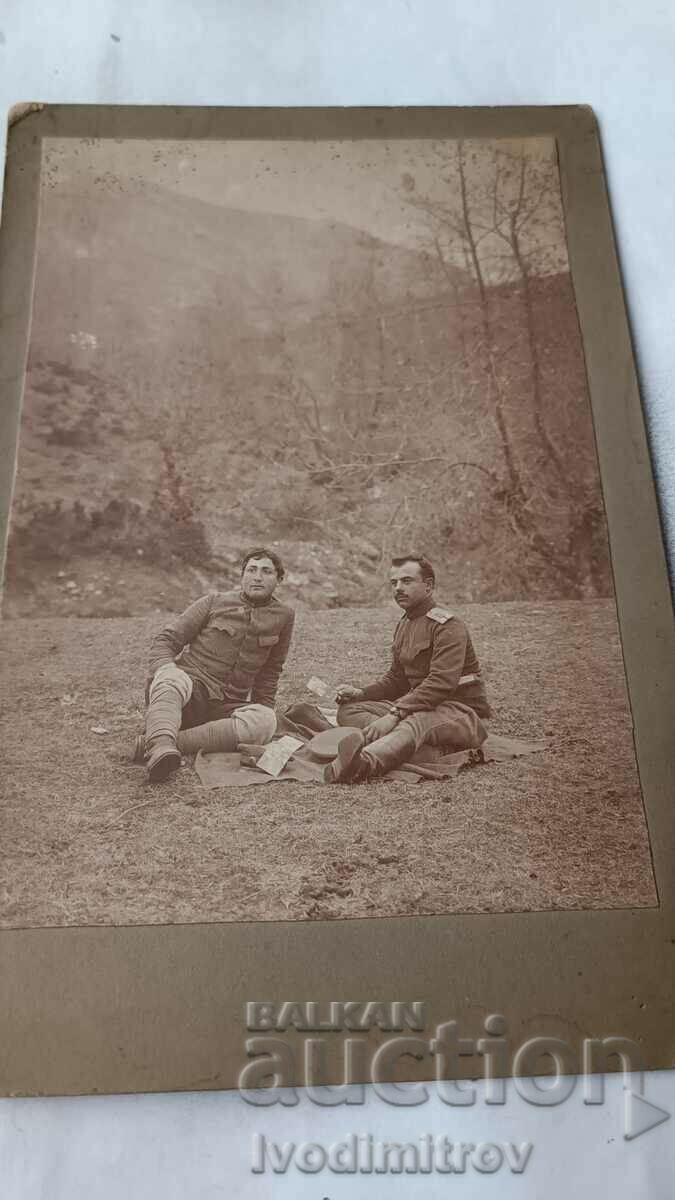 Ofițer foto și soldat pe front 1916 P S V Carton