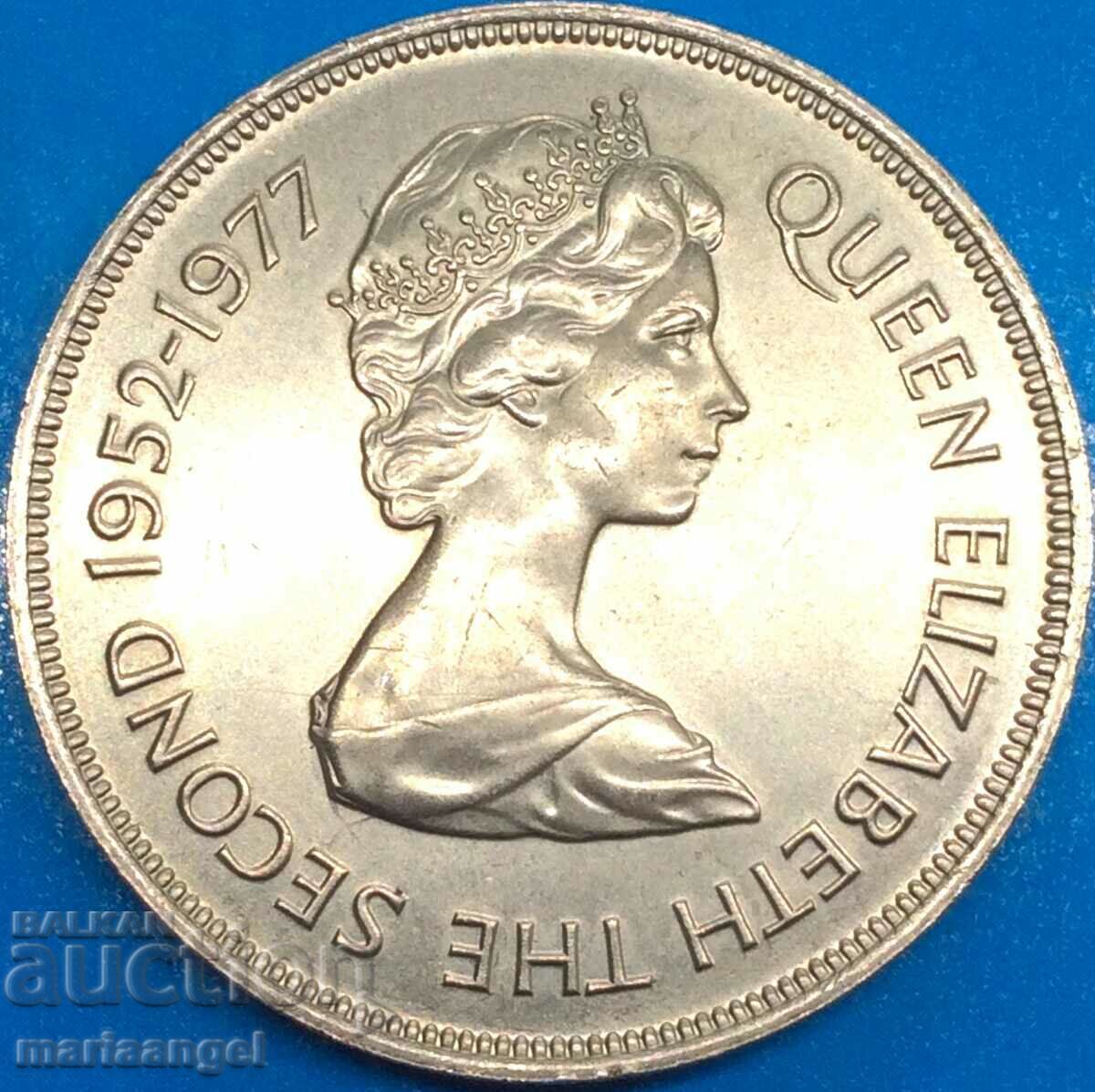 Marea Britanie 25 pence 1977 Guernsey Elizabeth II 38mm