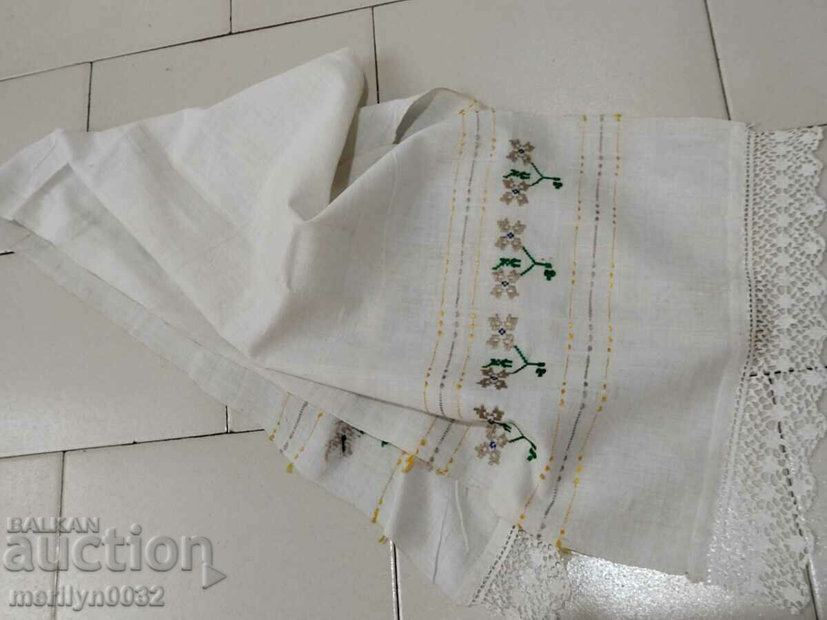 Стара ръчно тъкана кърпа кенар бродерия дантела - 5 Стара ръчно тъкана кърпа кенар бродерия дантела - 5