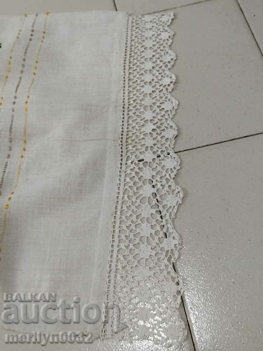 Стара ръчно тъкана кърпа кенар бродерия дантела - 6 Стара ръчно тъкана кърпа кенар бродерия дантела - 6