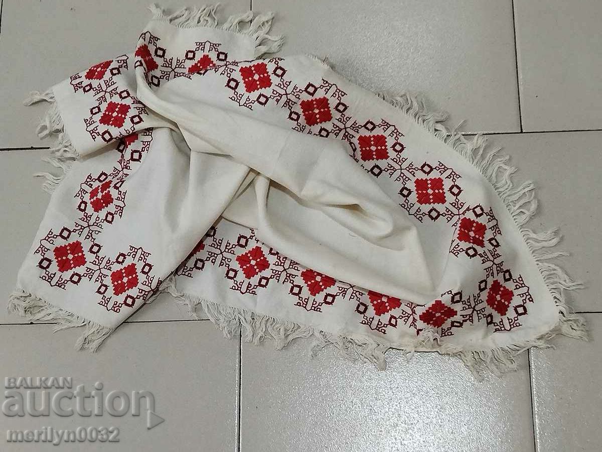 Old embroidered check, tablecloth, milo, Bulgarian embroidery - 7 Old embroidered check, tablecloth, milo, Bulgarian embroidery - 7