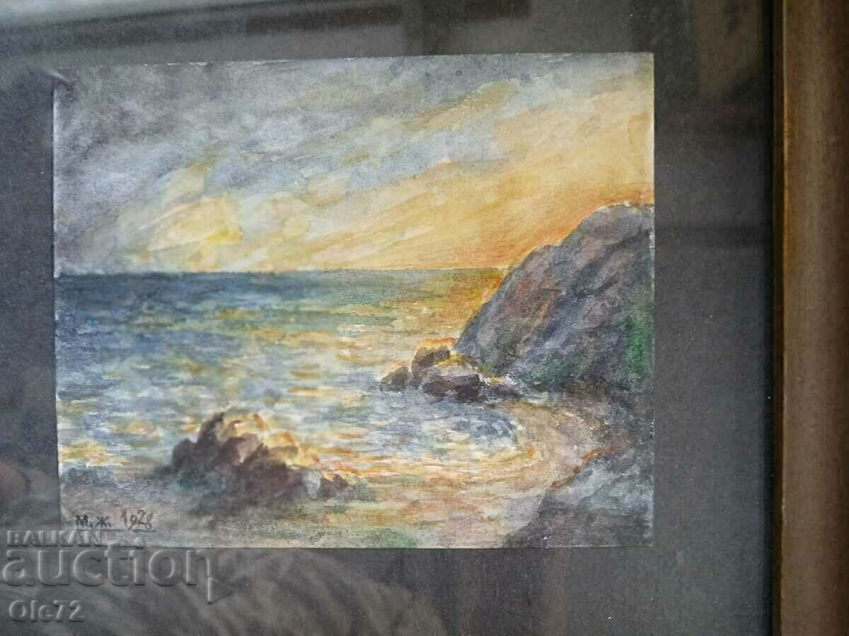 Марио Жеков- "Море" 1928г. класика с цена 1200.00 лв. | € 613.55 Марио Жеков- "Море" 1928г. класика с цена 1200.00 лв. | € 613.55