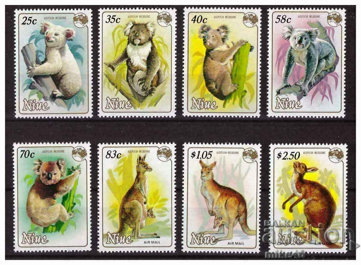 NIUE 1984 FAUNA 8 timbre seria curata Michel pret 14 euro