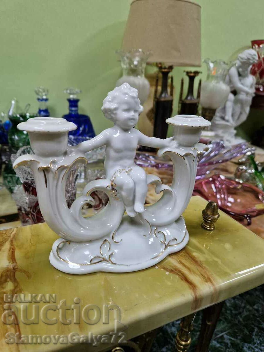 Delivery of Antique collectible porcelain candle holder Delivery of Antique collectible porcelain candle holder