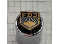 FDJ FREE GERMAN YOUTH GDR LOGO BADGE