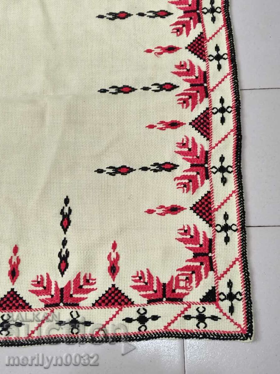 Old embroidered check, tablecloth, milo, Bulgarian embroidery - 7 Old embroidered check, tablecloth, milo, Bulgarian embroidery - 7