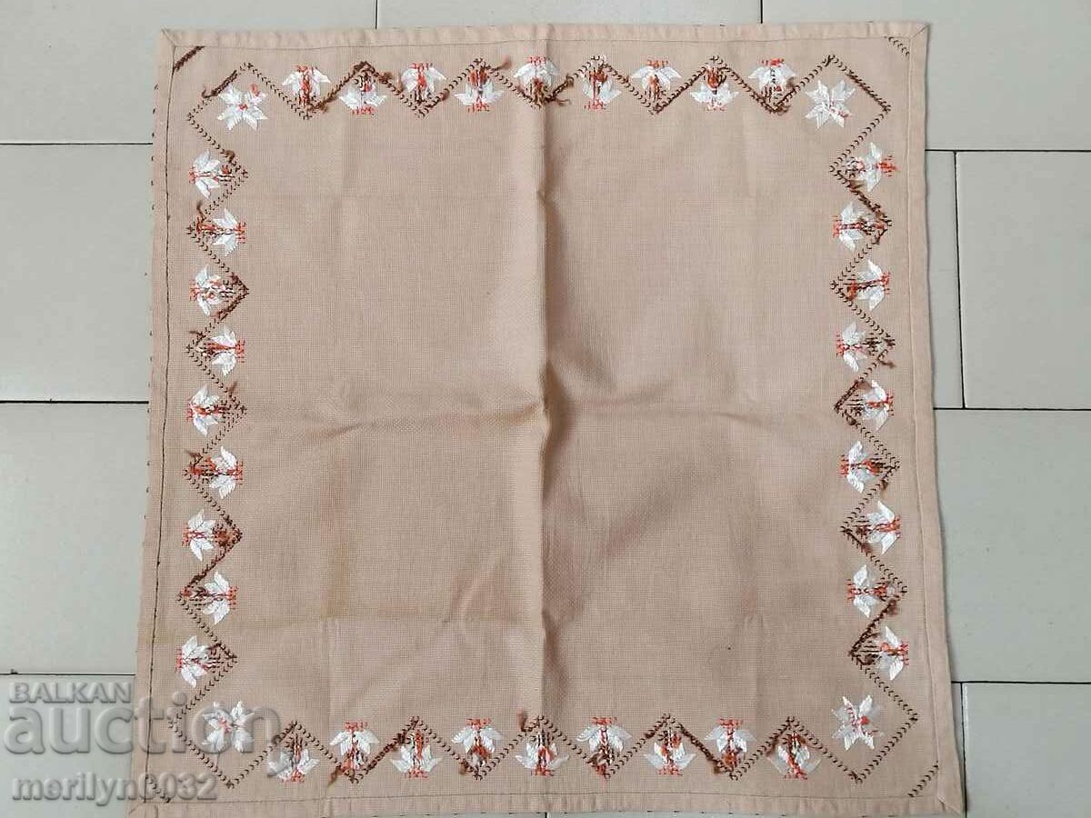 Old embroidered check, tablecloth, milo, Bulgarian embroidery - 7 Old embroidered check, tablecloth, milo, Bulgarian embroidery - 7