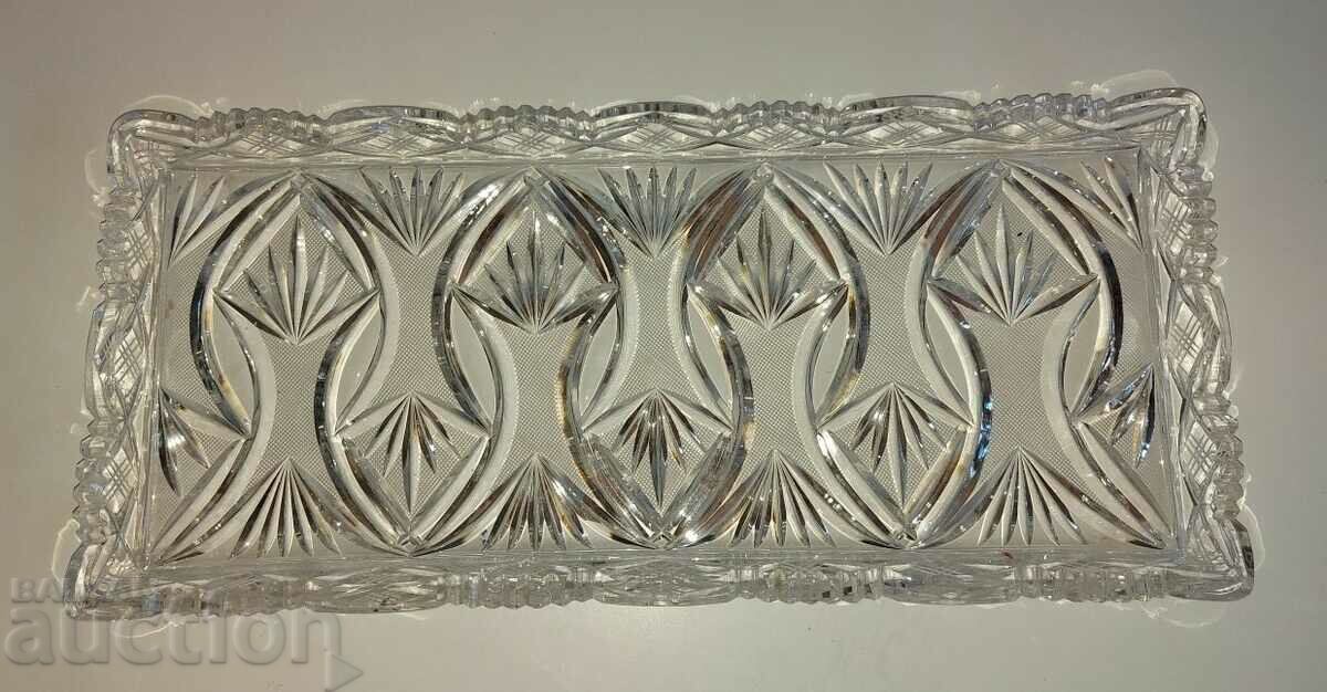 LARGE CRYSTAL TOP TRAY IN PERFECT CONDITION