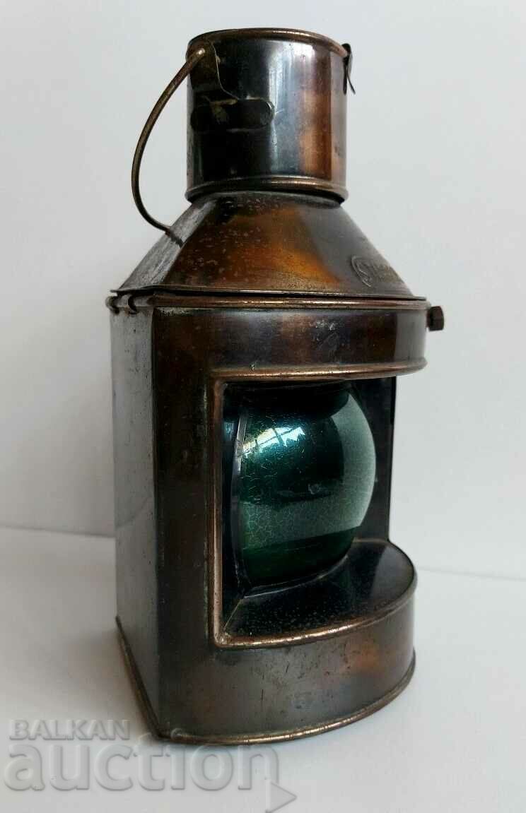 OLD PERFECT SHIP LANTERN STARBOARD LAMP FLOODLIGHT