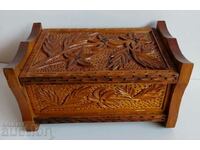 PERFECT WOODEN BOX WITH RICH JEWELRY CARVING