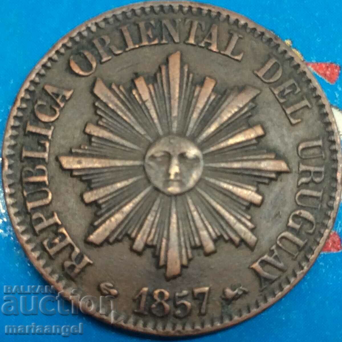 Uruguay 1859 5 centesimos mentă Leon 4,47g argint