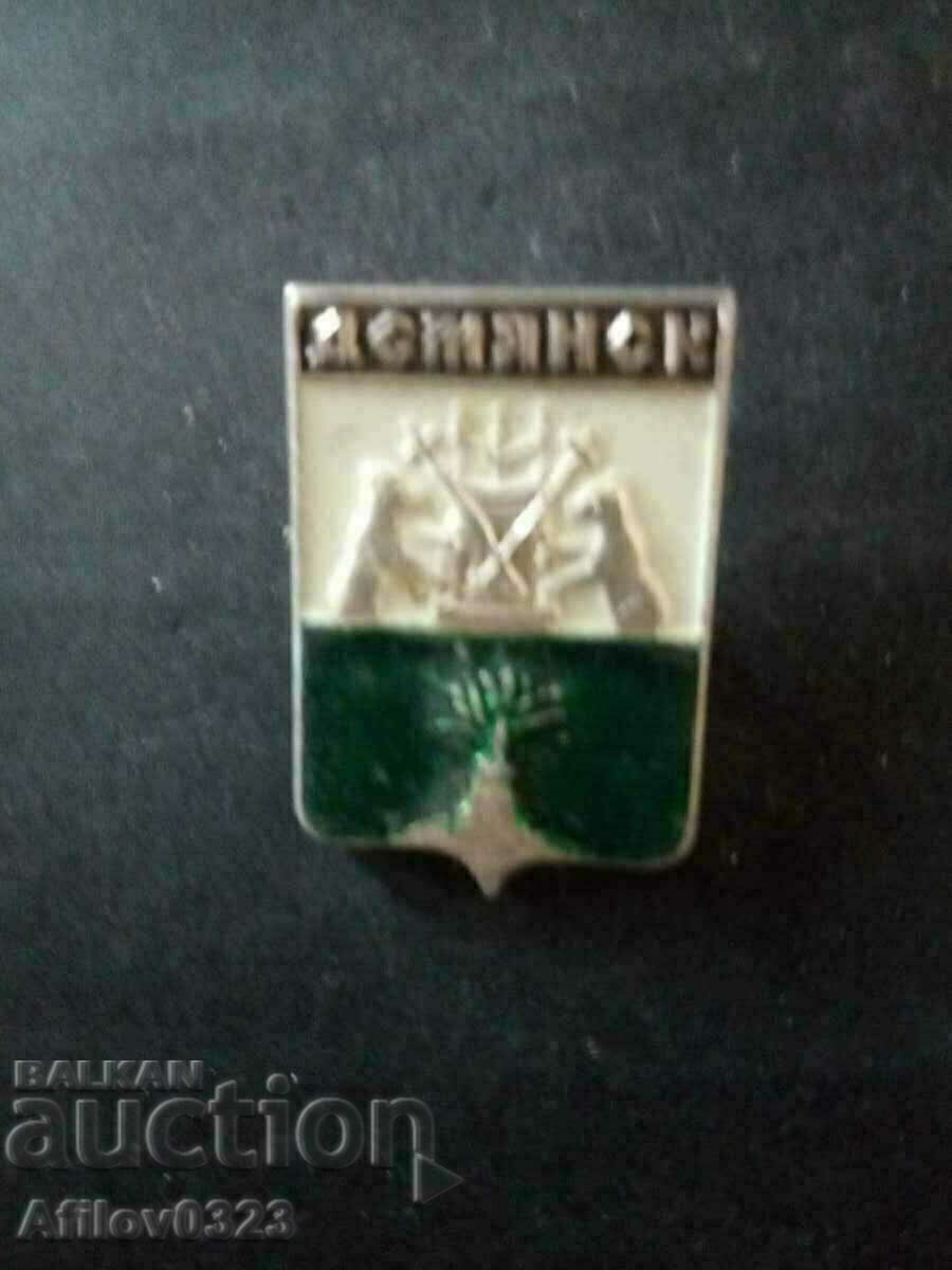 Badge of the city of Demyansk, USSR.