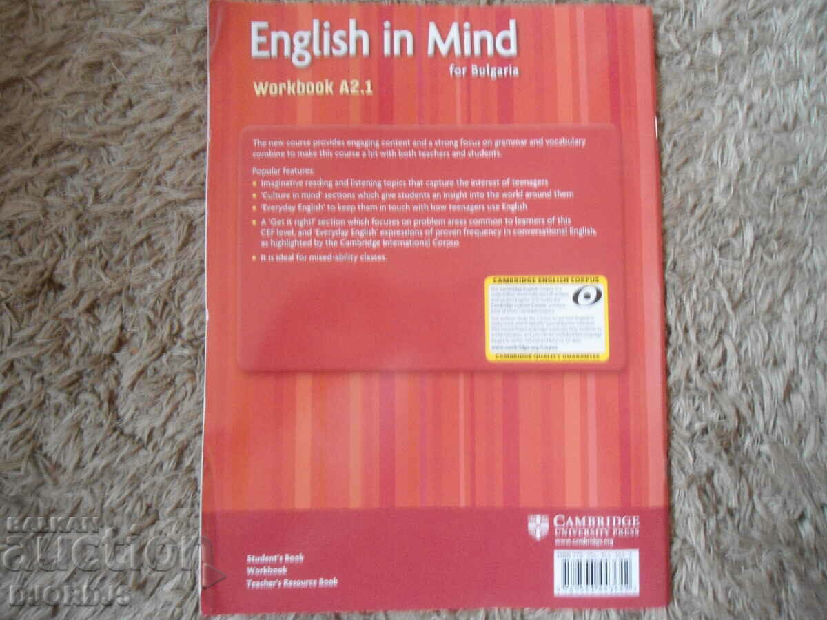 English in Mind for Bulgaria, Workbook A2.1 with price 5.00 BGN | € 2.56 English in Mind for Bulgaria, Workbook A2.1 with price 5.00 BGN | € 2.56