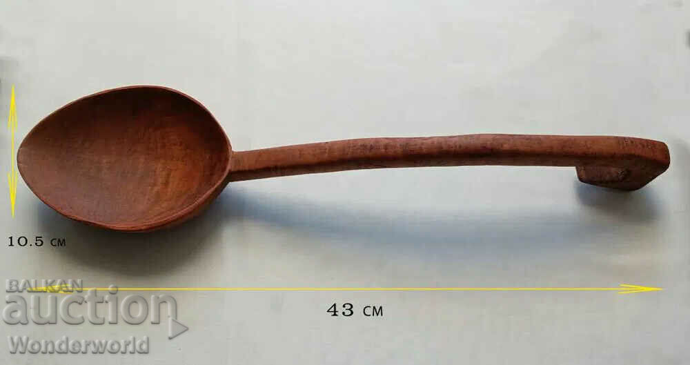 Large wooden antique revival spoon - ladle