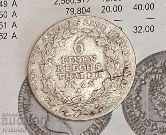 Prussia 1/6 Thaler 1812