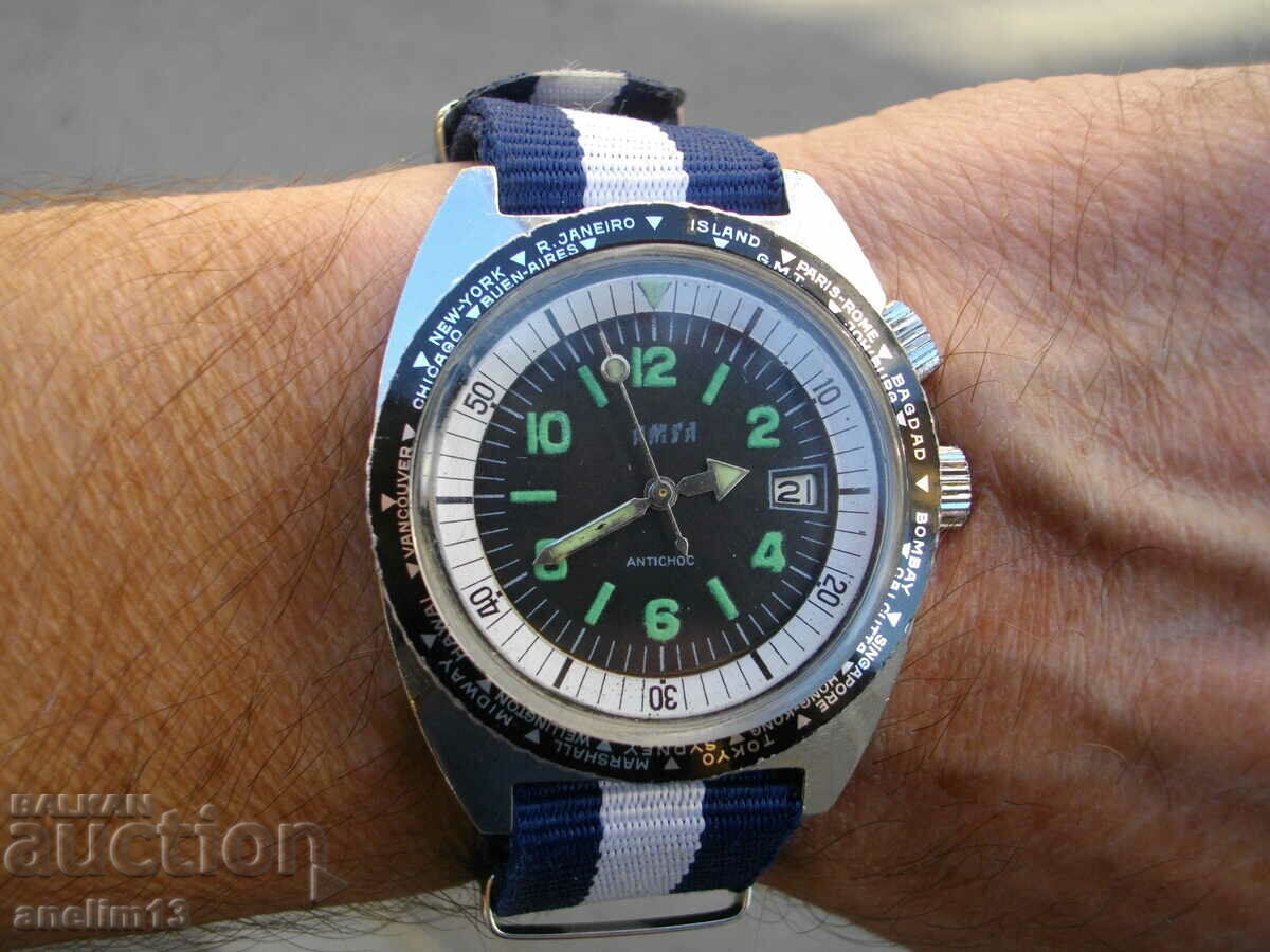 AMSA WORLD TIME DIVER COLLECTIBLE DIVING WATCH