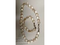 PEARL NECKLACE WITH BRACELET SET