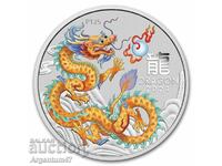 NEW!!! SILVER 1/2 OZ 2024 AUSTRALIA - LUNAR GOLD DRAGON