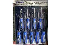 Hooks, awls and scraper small and large set of 9 pieces HAWEK