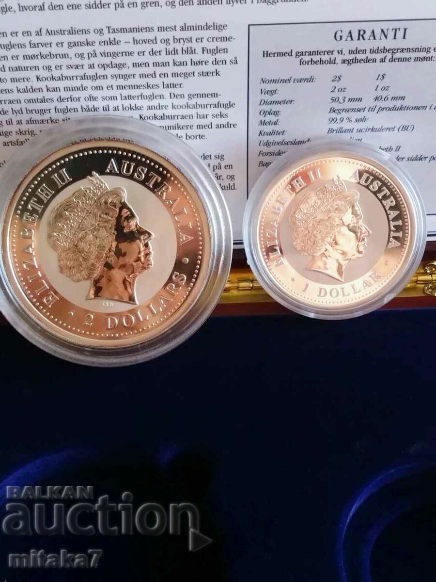 Kookaburra silver coin set, Australia, 2004 - 5