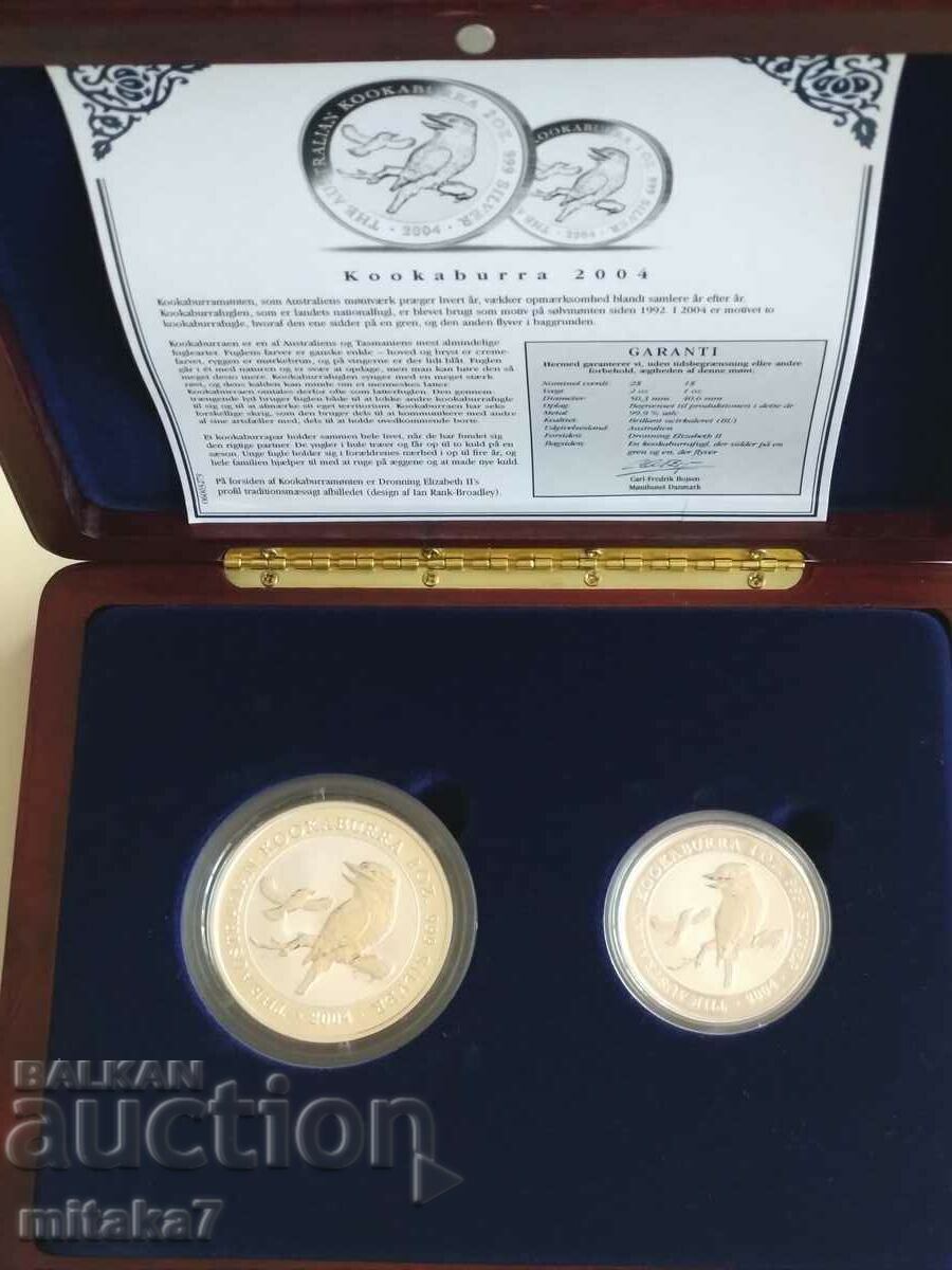 Kookaburra silver coin set, Australia, 2004