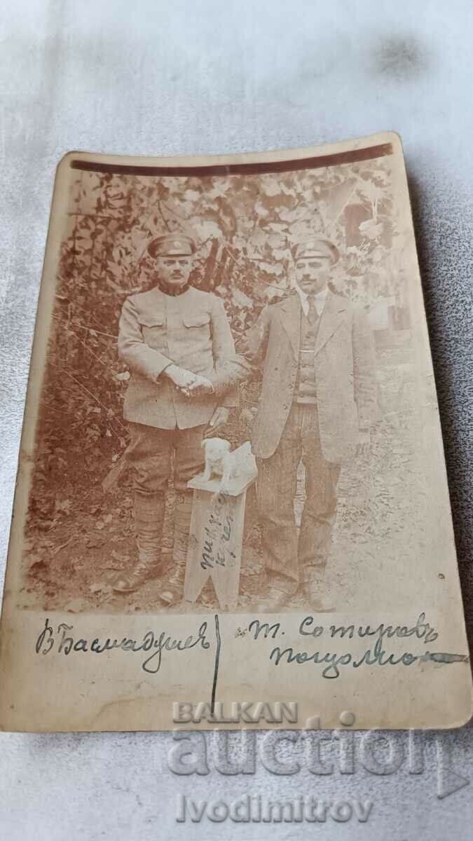 Photo Tetovo (Kalkandere) Officer and a man with a small puppy 1917