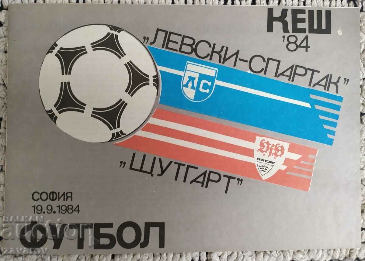 Levski Spartak Stuttgart FRG 1984 CASH Program Levski Spartak Stuttgart FRG 1984 CASH Program