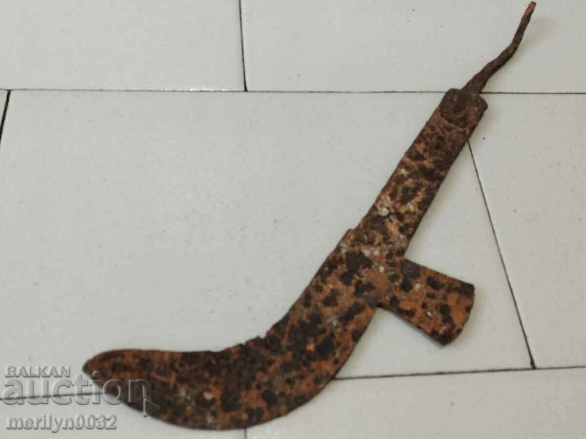 Old wrought iron scythe blade with price 43.00 BGN | € 21.99 Old wrought iron scythe blade with price 43.00 BGN | € 21.99