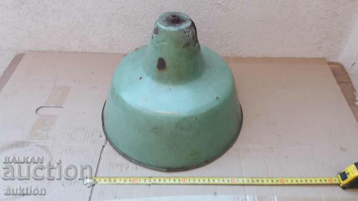 OLD INDUSTRIAL VINTAGE ENAMEL LAMP - 5