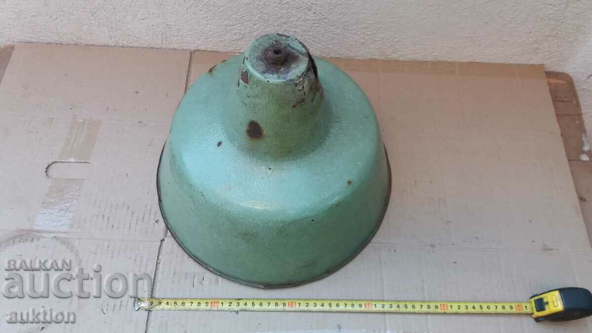 OLD INDUSTRIAL VINTAGE ENAMEL LAMP - 6