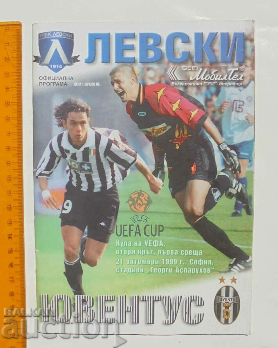 Football program Levski Sofia - Juventus 1999. UEFA