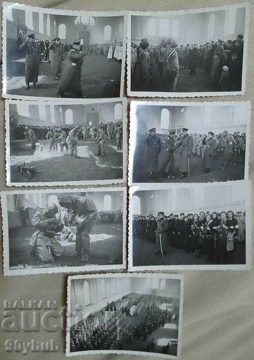 Old photos 7 pcs. Kingdom of Bulgaria gas mask, exercise, Sofia