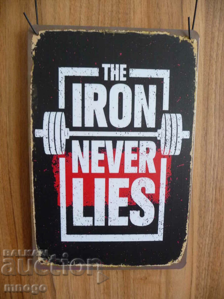 Metal Sign Iron never lies fitness bars strength h