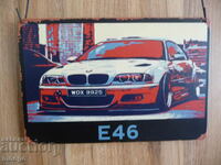 Placa metalica BMW E46 masina sport bavareza jante rapide ventilator